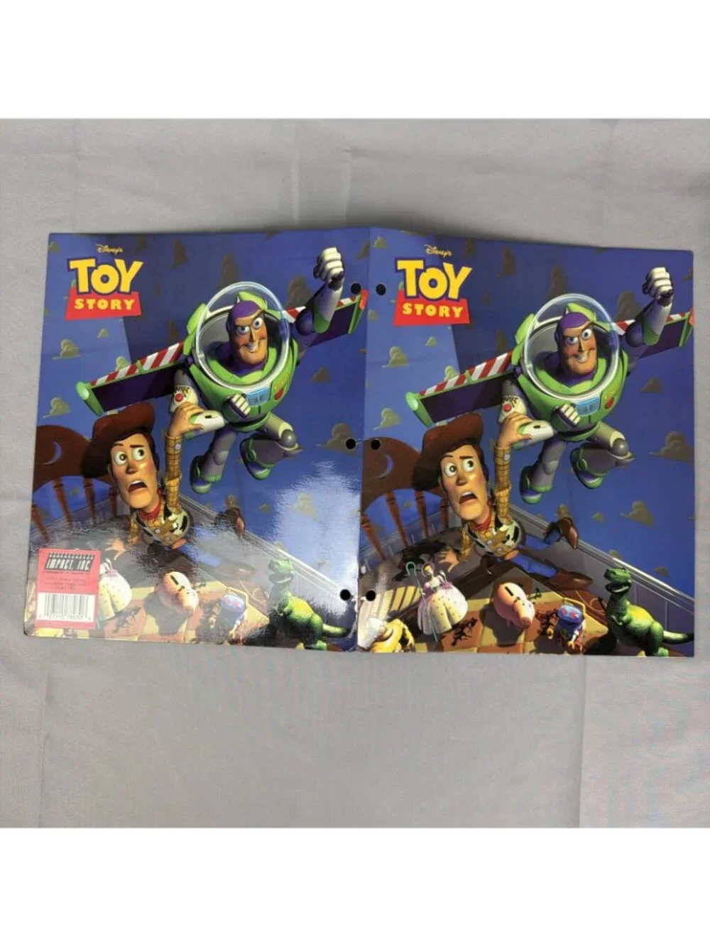 Lot 3 Vintage 90s Toy Story Pocahontas 3 Hole Binder Pocket Folder Disney NOS